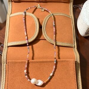 Tourmaline fesh water pearl Necklace